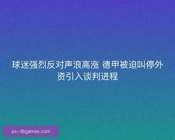 球迷强烈反对声浪高涨 德甲被迫叫停外资引入谈判进程 球迷强烈反对声浪高涨 德甲被迫叫停外资引入谈判进程